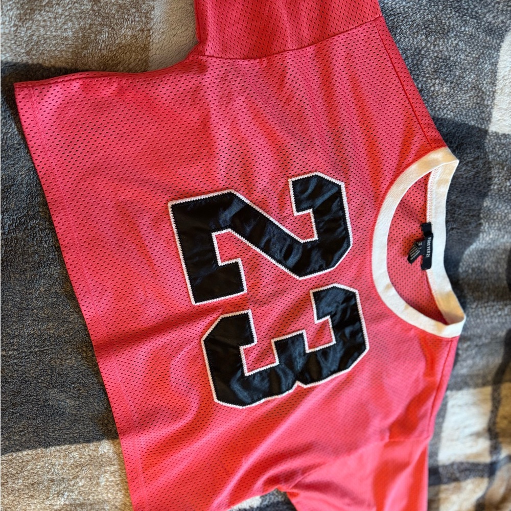 Pink Mesh Jersey Top